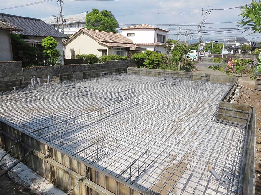 耐圧盤基礎の配筋状況