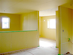 2階ホールから子供部屋 下地施工