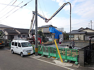 ベタ基礎コンクリート打設