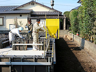 基礎立上りコンクリート打設