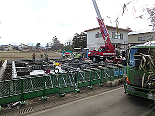 べた基礎立上りコンクリート打設