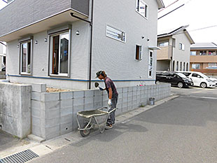 外構 CB積み