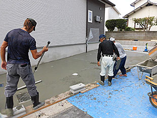 外構 土間コンクリート打設