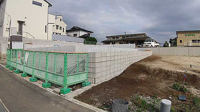 境界ブロック積完了